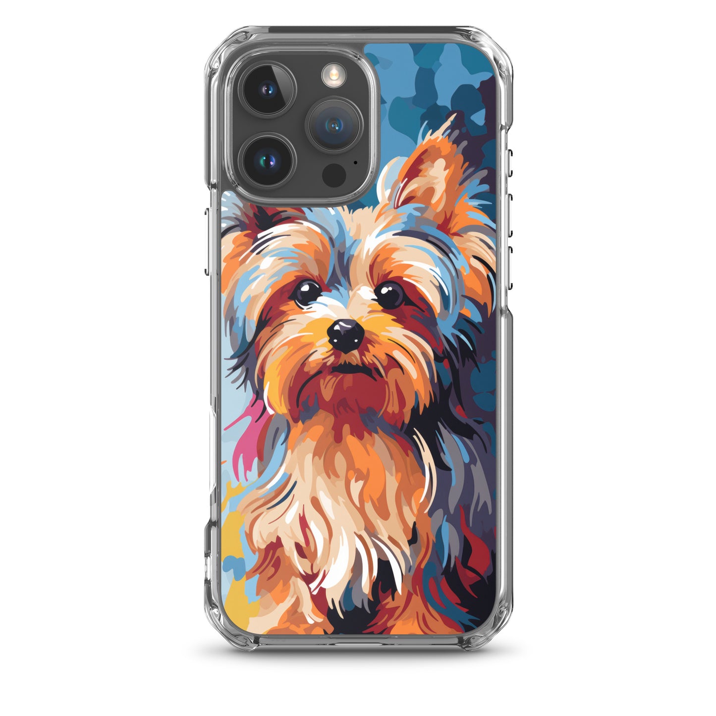 iPhone Case Painted Yorkshire Terrier Blue