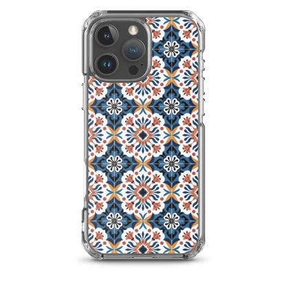 iPhone Case Classic Encaustic Tile Orange & Blue