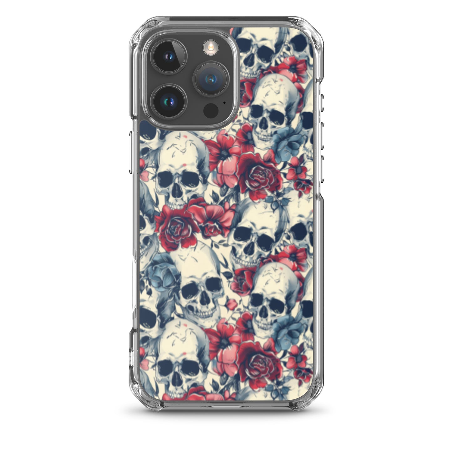 iPhone Case Skulls and Red Roses