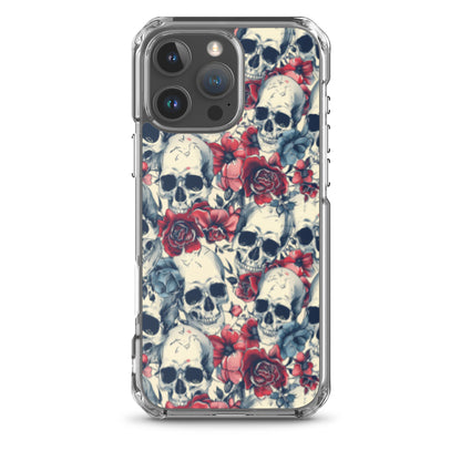 iPhone Case Skulls and Red Roses