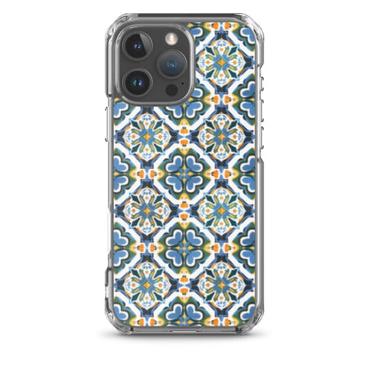 iPhone Case Colorful Andalusian Ceramic Tile Green Blue Orange