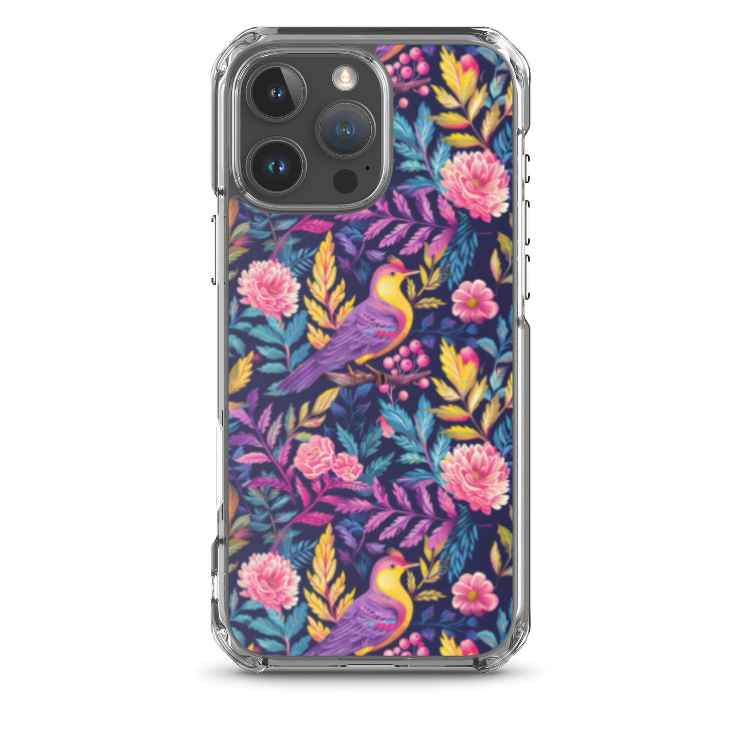 iPhone Case Colorful Flowers Plants and Birds