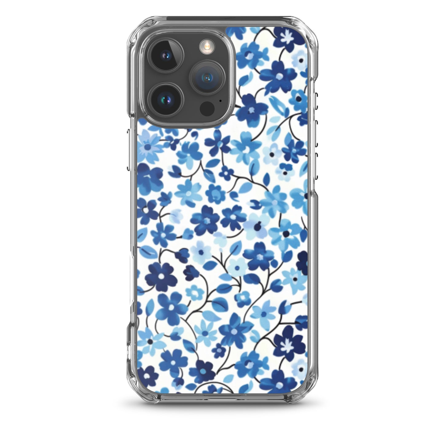 iPhone Case Blue Watercolor Flowers
