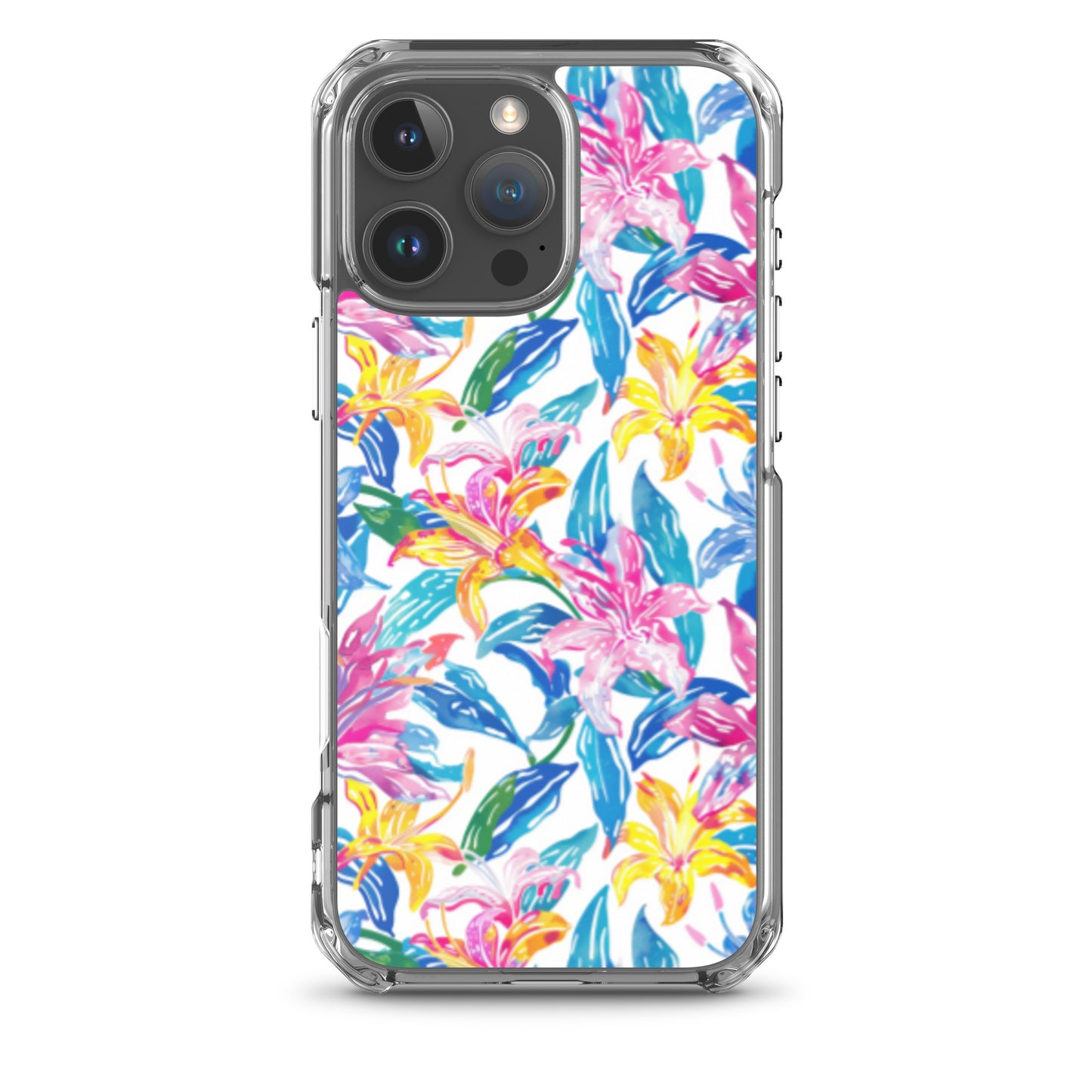 iPhone Case Colorful Floral Watercolor Blue Yellow Pink