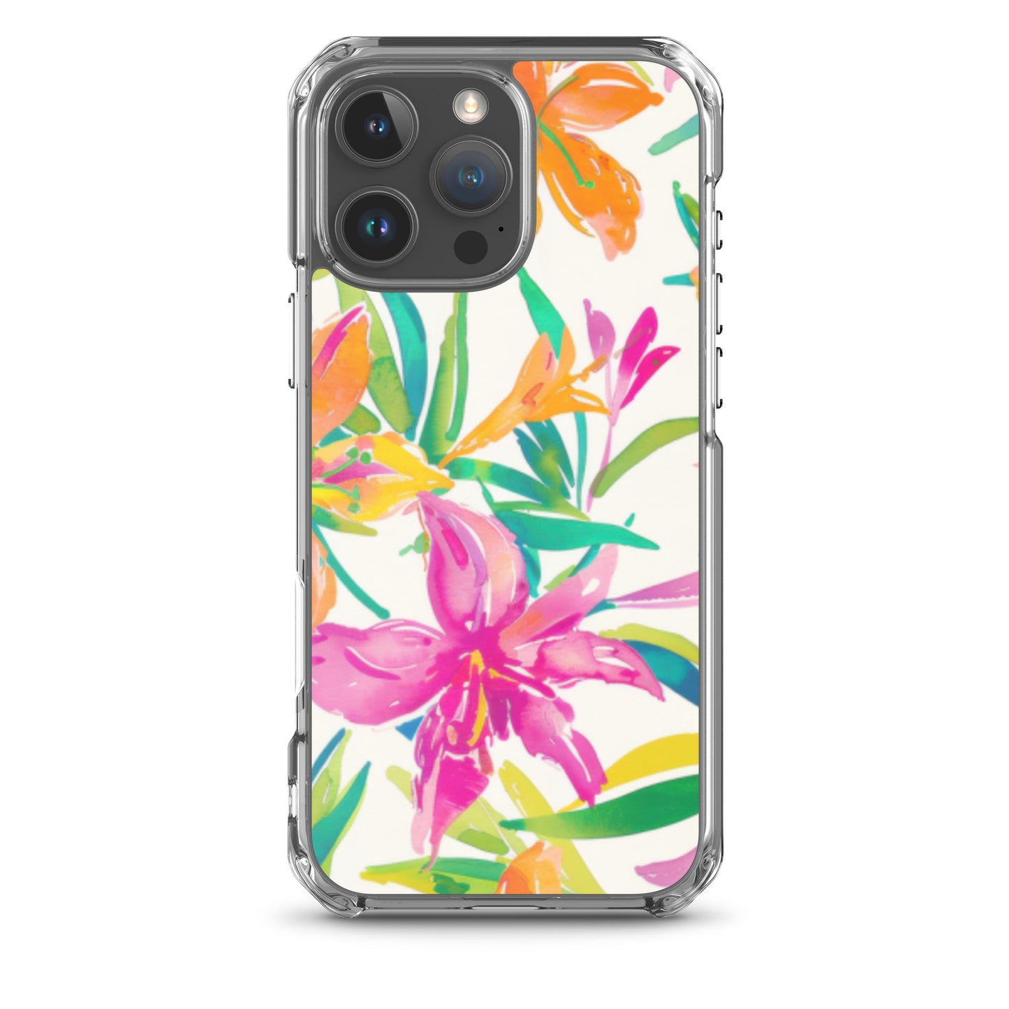 iPhone Case Colorful Floral Watercolor Pink Orange