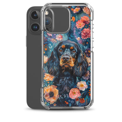 iPhone Case Watercolor Cocker Spaniel with Colorful Flowers