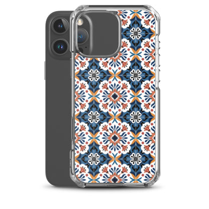 iPhone Case Classic Encaustic Tile Orange & Blue