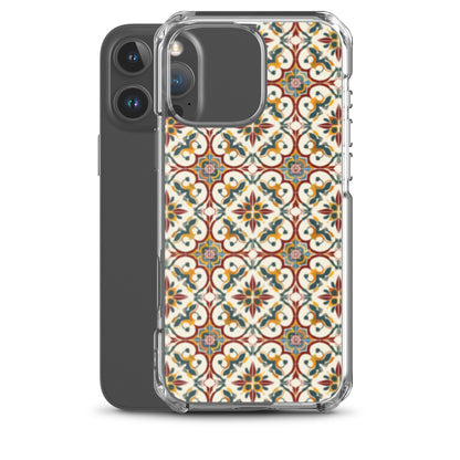 iPhone Case Classic Victorian Tile Red