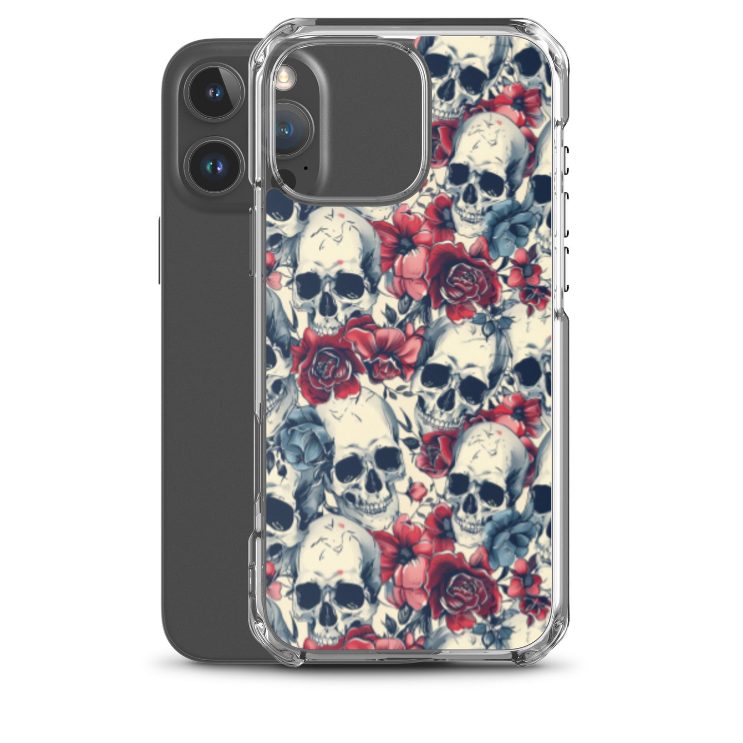 iPhone Case Skulls and Red Roses
