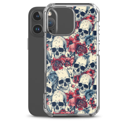 iPhone Case Skulls and Red Roses