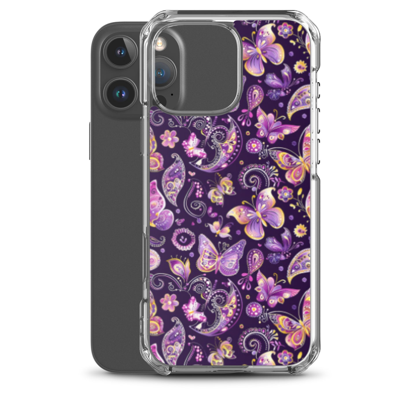 iPhone Case Purple Butterfly Paisley