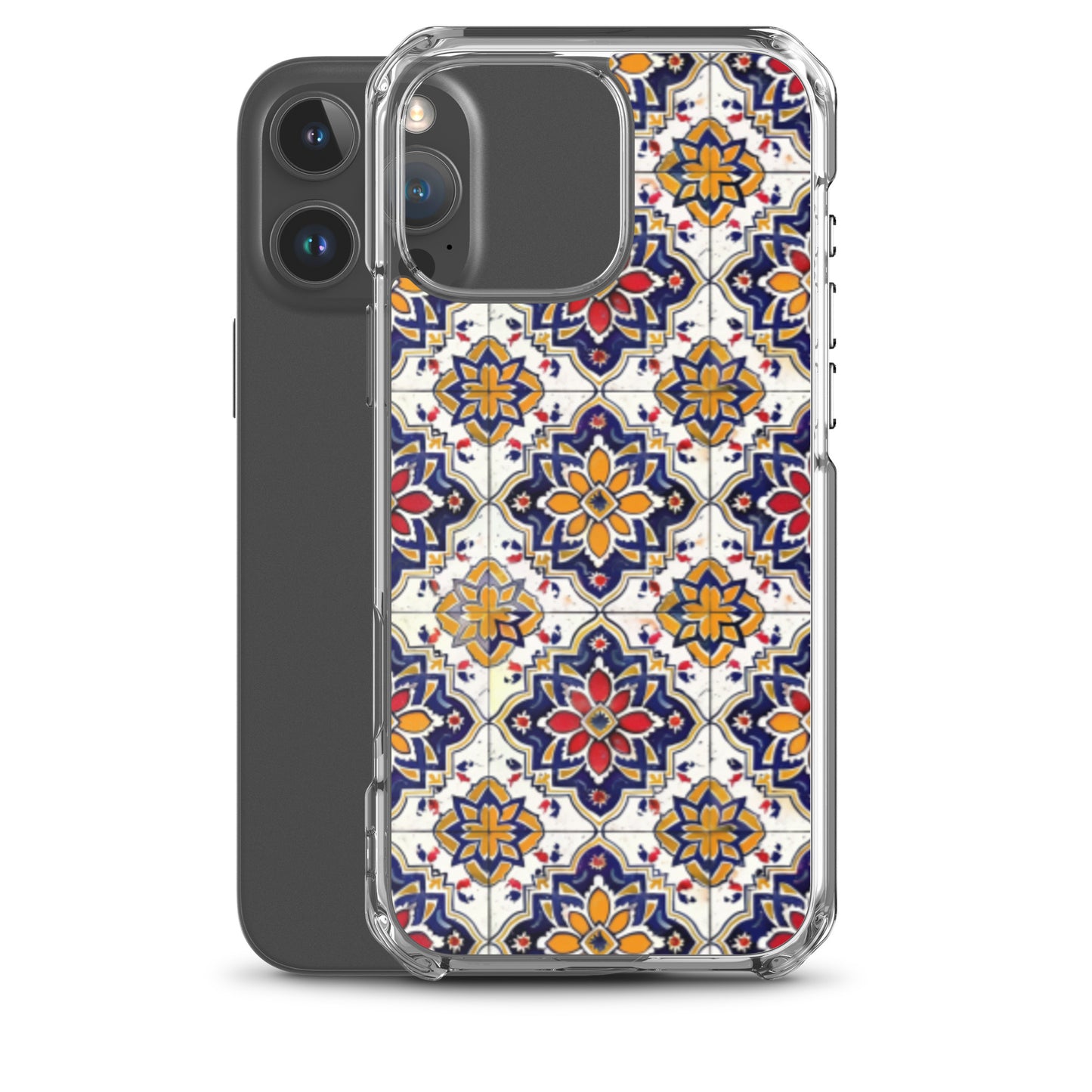 iPhone Case Colorful Andalusian Ceramic Tile Blue Orange Red