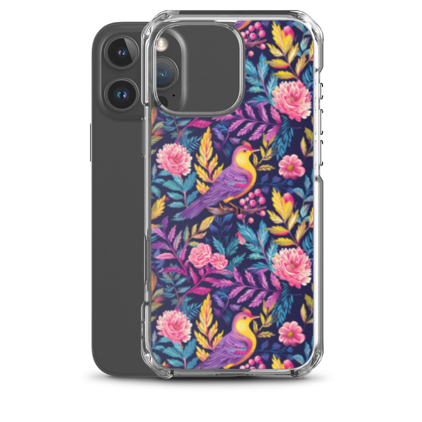 iPhone Case Colorful Flowers Plants and Birds
