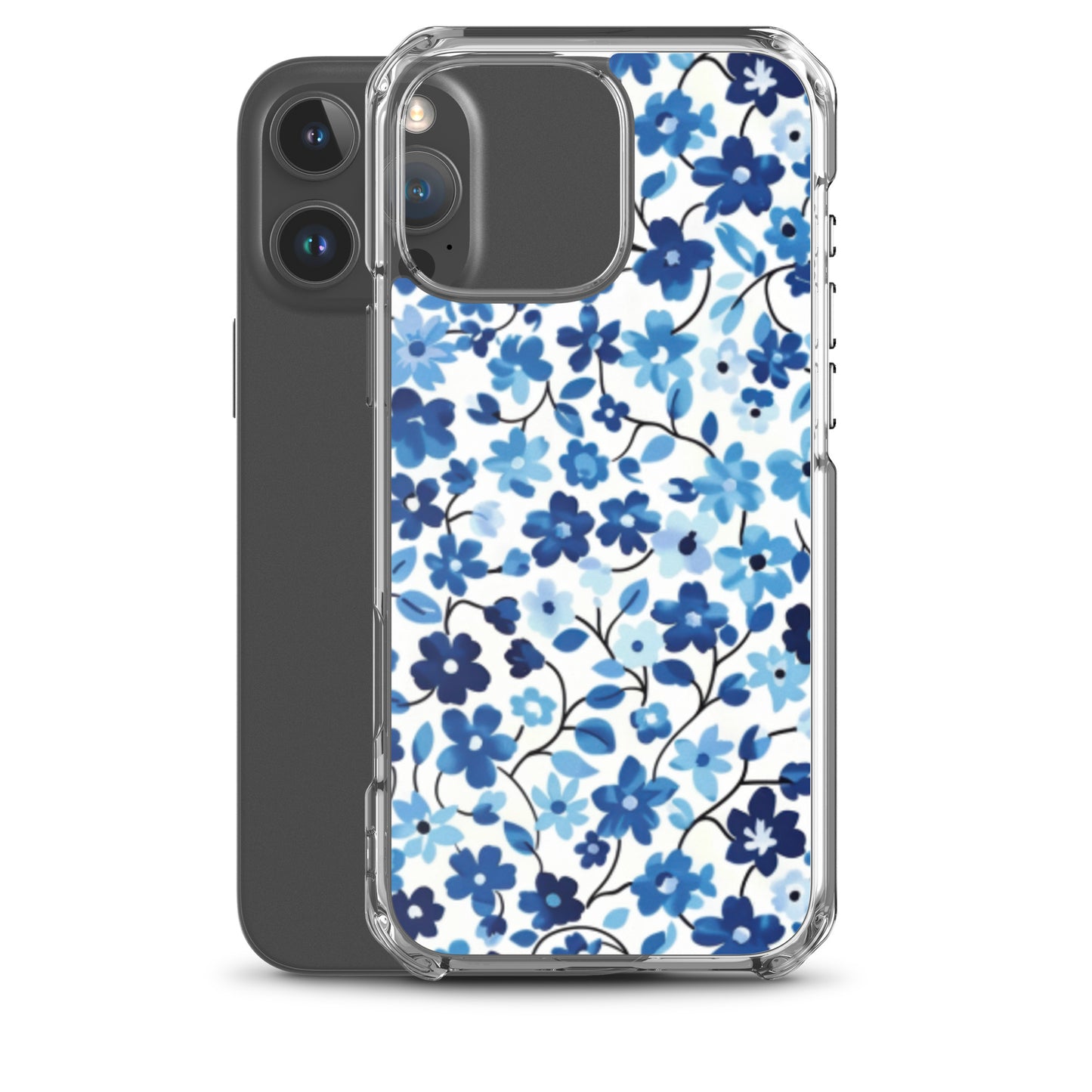 iPhone Case Blue Watercolor Flowers