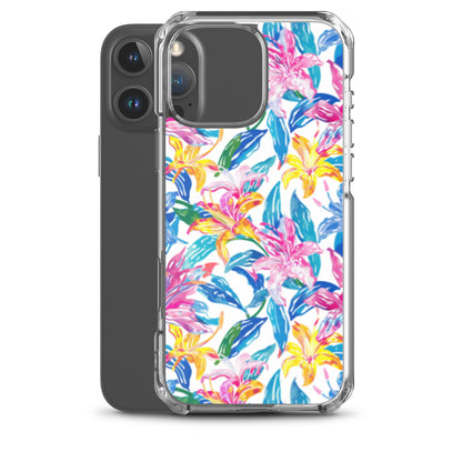 iPhone Case Colorful Floral Watercolor Blue Yellow Pink