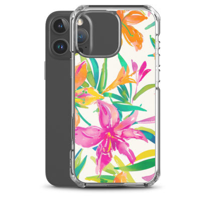 iPhone Case Colorful Floral Watercolor Pink Orange