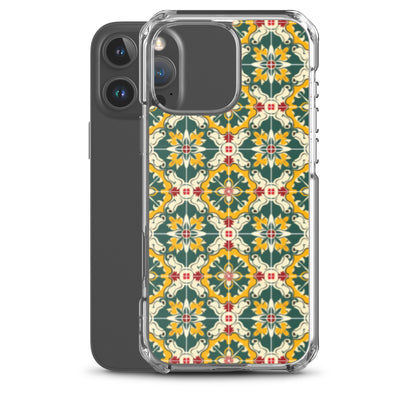 iPhone Case Green Colorful Traditional Maltese Cement Tile Pattern