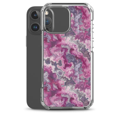 iPhone Case Pink Moss Agate Pattern