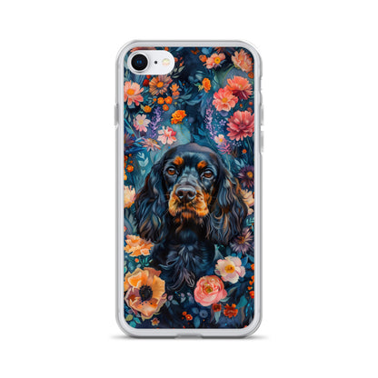 iPhone Case Watercolor Cocker Spaniel with Colorful Flowers