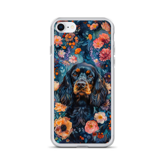iPhone Case Watercolor Cocker Spaniel with Colorful Flowers