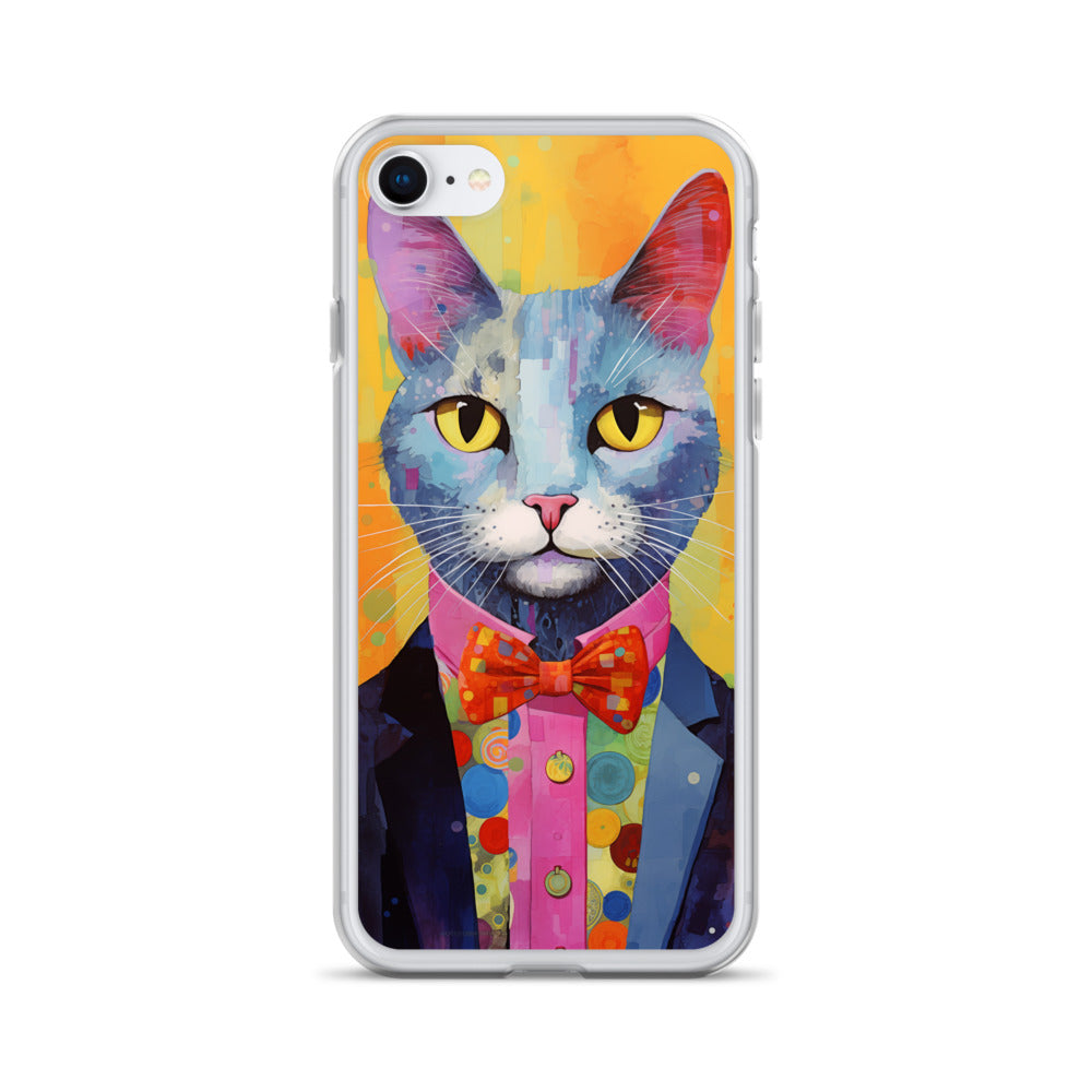Fancy Colorful Kitty Cat iPhone Case