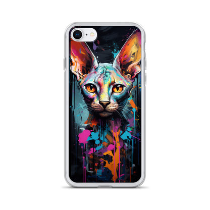 Graffiti Sphynx Cat iPhone Case