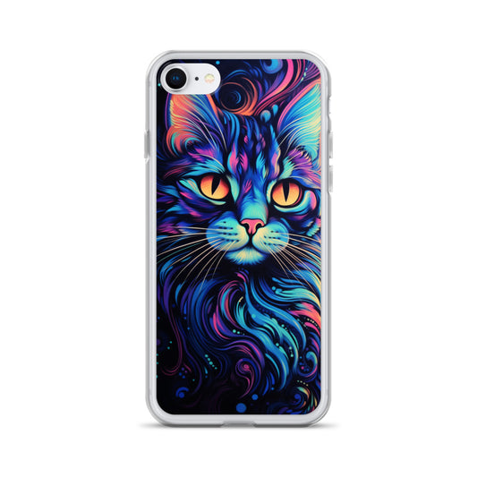 Blacklight Styled Cat iPhone Case