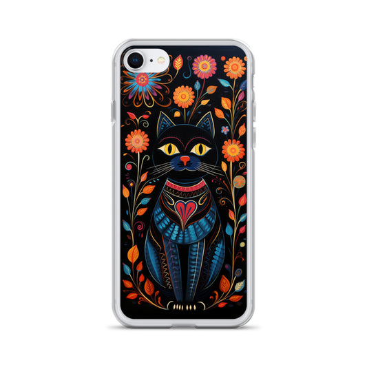 Folk Art Kitty Cat iPhone Case