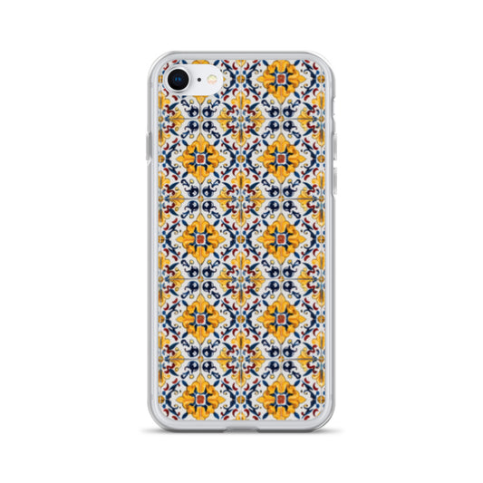 iPhone Case Colorful Yellow & Blue Vintage Portuguese Tiles