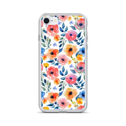 iPhone Case Colorful Watercolor Floral Pattern