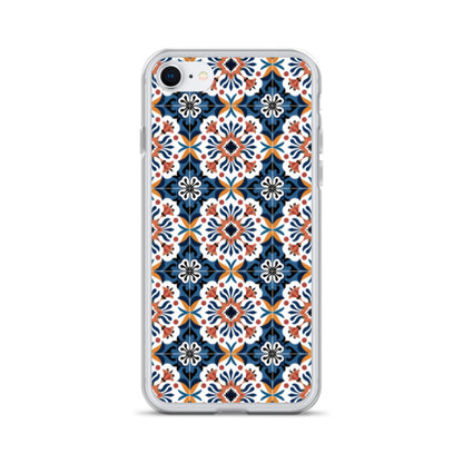 iPhone Case Classic Encaustic Tile Orange & Blue