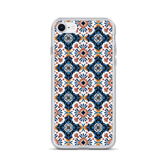 iPhone Case Classic Encaustic Tile Orange & Blue