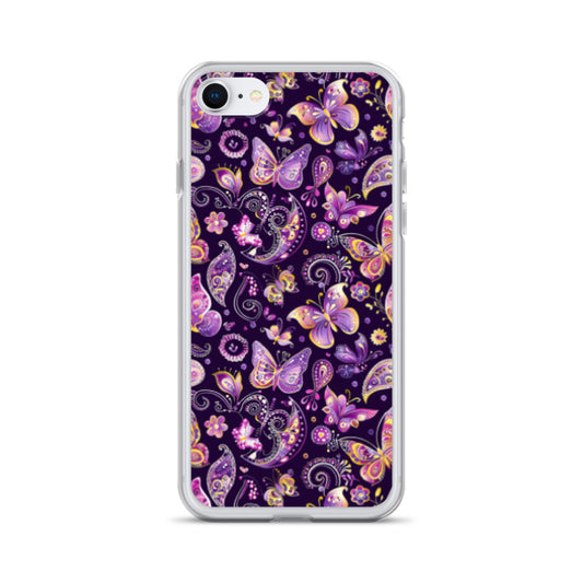 iPhone Case Purple Butterfly Paisley