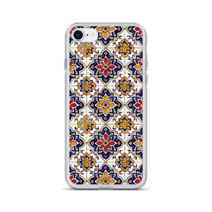 iPhone Case Colorful Andalusian Ceramic Tile Blue Orange Red