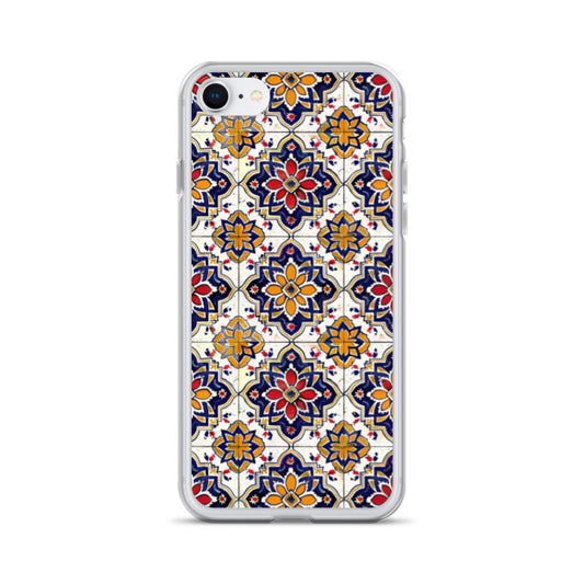 iPhone Case Colorful Andalusian Ceramic Tile Blue Orange Red
