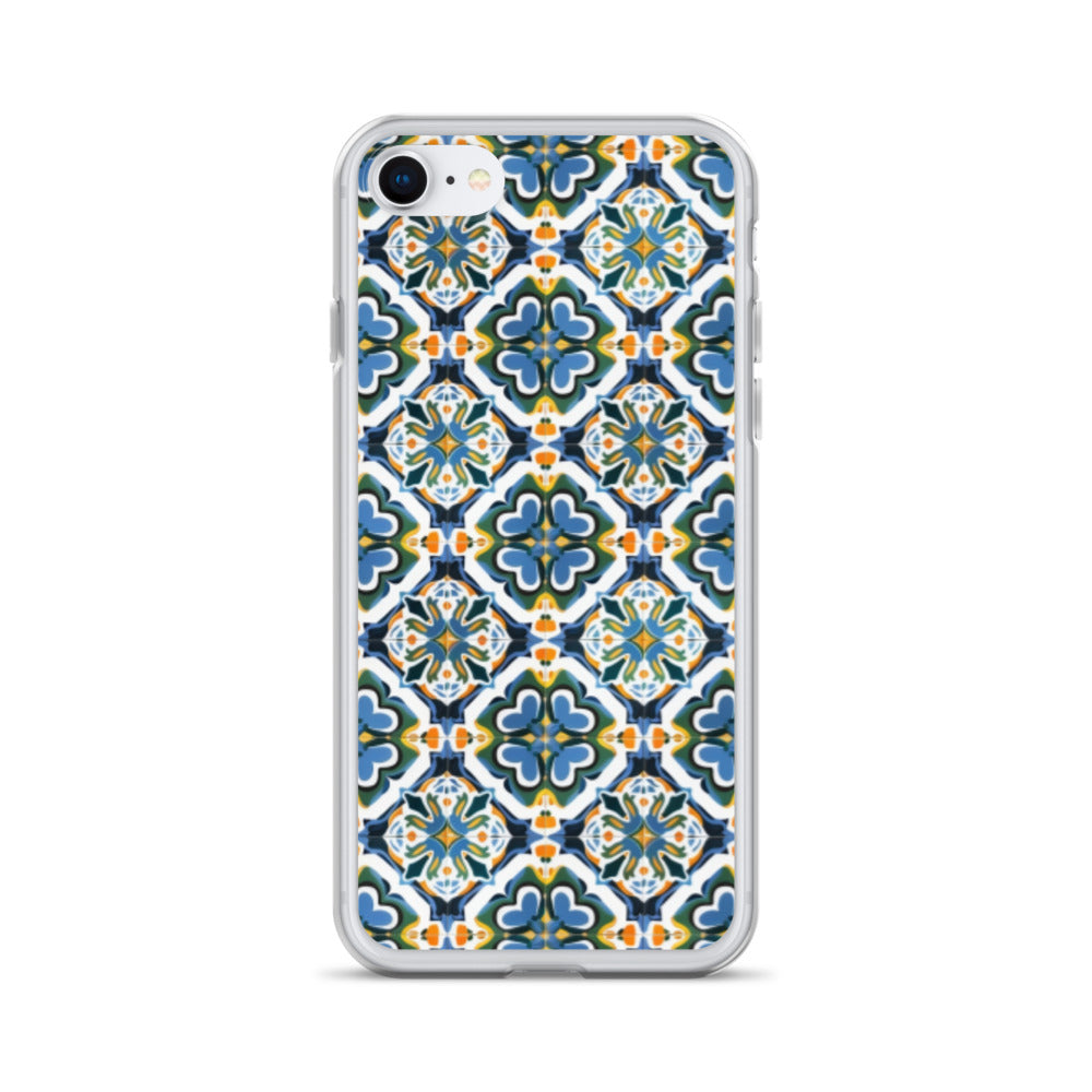 iPhone Case Colorful Andalusian Ceramic Tile Green Blue Orange