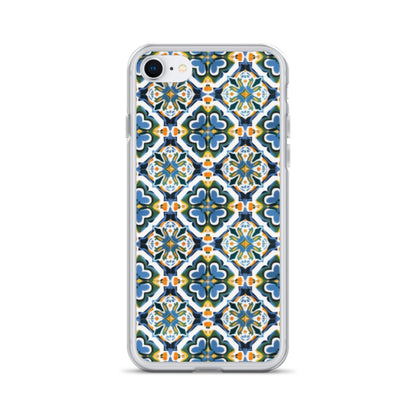 iPhone Case Colorful Andalusian Ceramic Tile Green Blue Orange