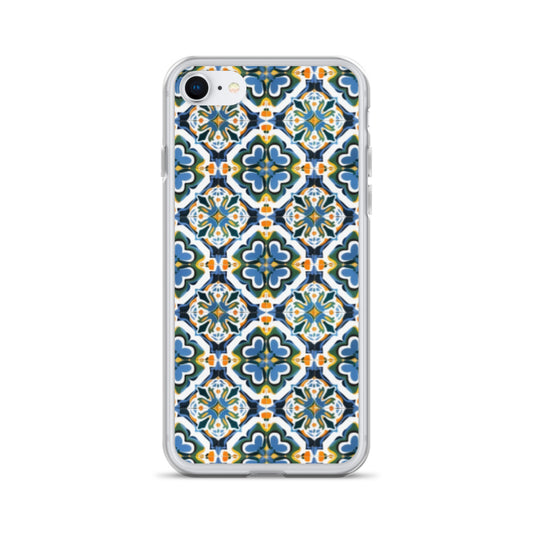 iPhone Case Colorful Andalusian Ceramic Tile Green Blue Orange