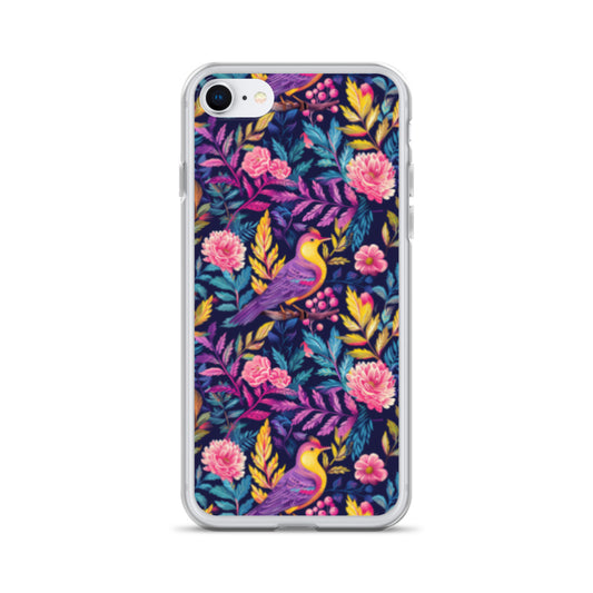 iPhone Case Colorful Flowers Plants and Birds