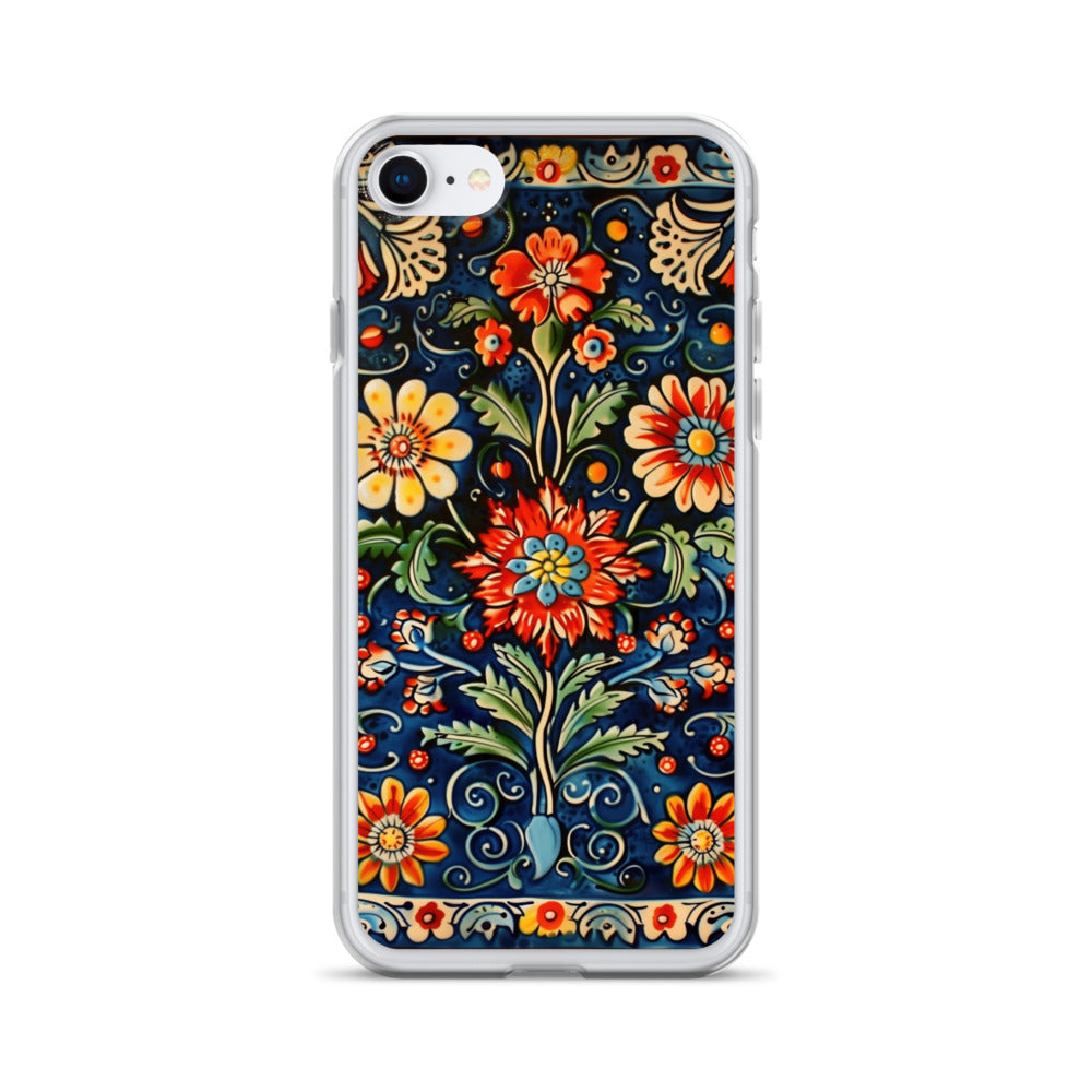iPhone Case Colorful Flowers Boleslawiec Pottery Tile