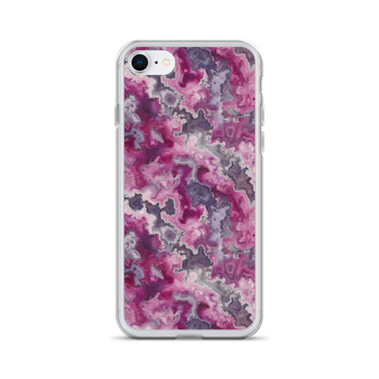 iPhone Case Pink Moss Agate Pattern