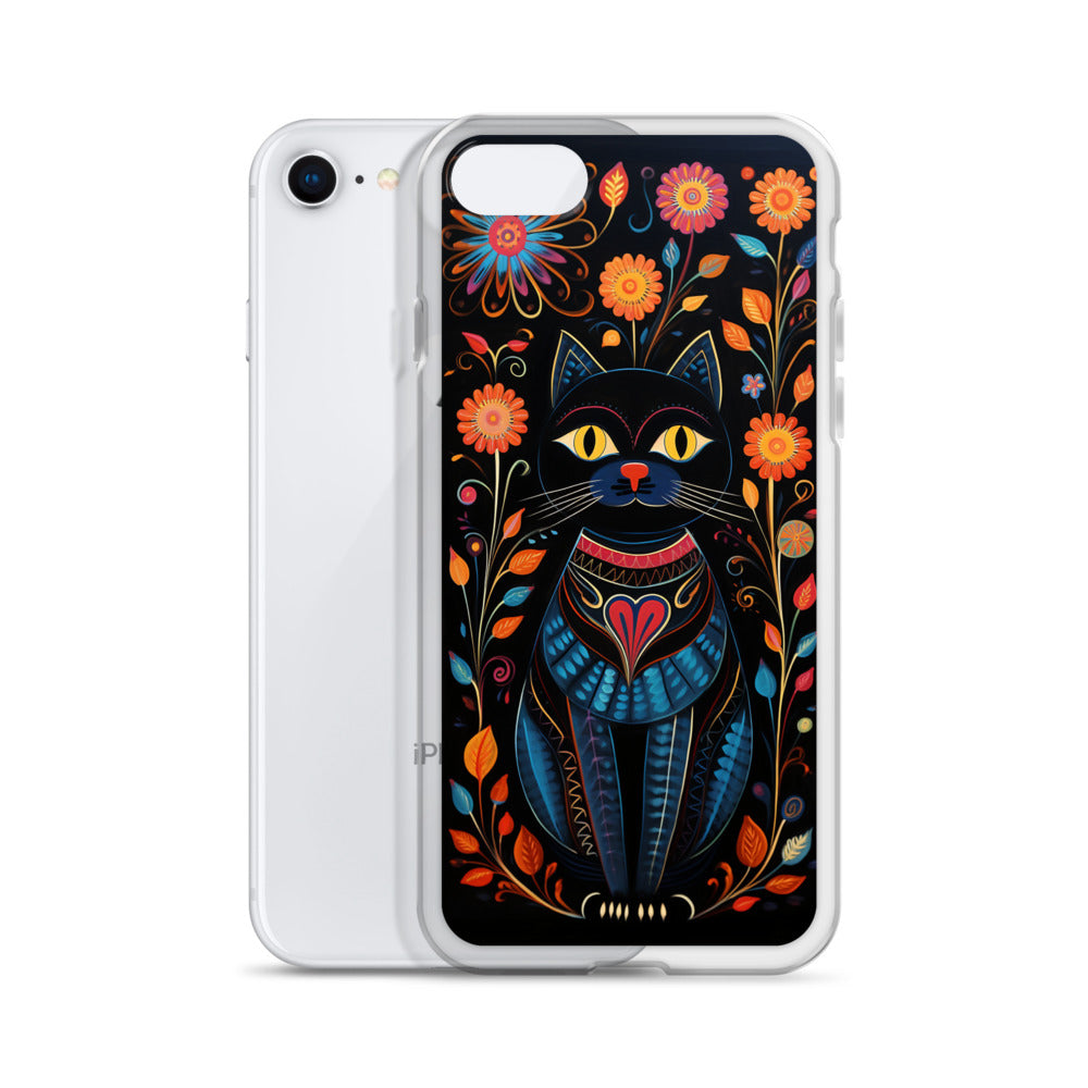 Folk Art Kitty Cat iPhone Case