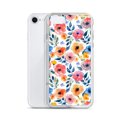 iPhone Case Colorful Watercolor Floral Pattern