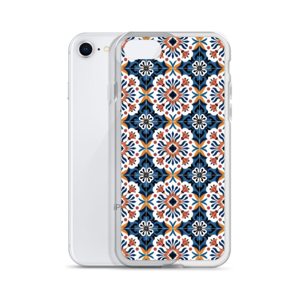 iPhone Case Classic Encaustic Tile Orange & Blue