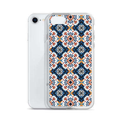 iPhone Case Classic Encaustic Tile Orange & Blue