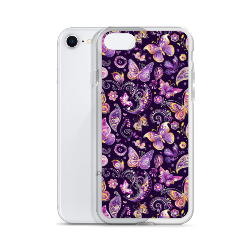 iPhone Case Purple Butterfly Paisley