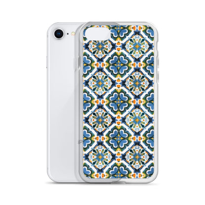 iPhone Case Colorful Andalusian Ceramic Tile Green Blue Orange