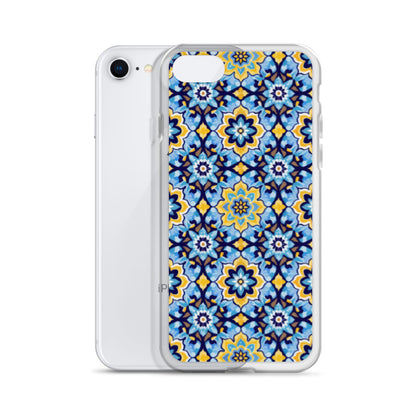 iPhone Case Kashi Tiles Yellow & Light Blue