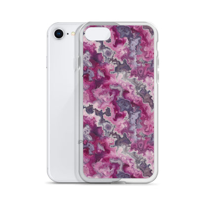 iPhone Case Pink Moss Agate Pattern