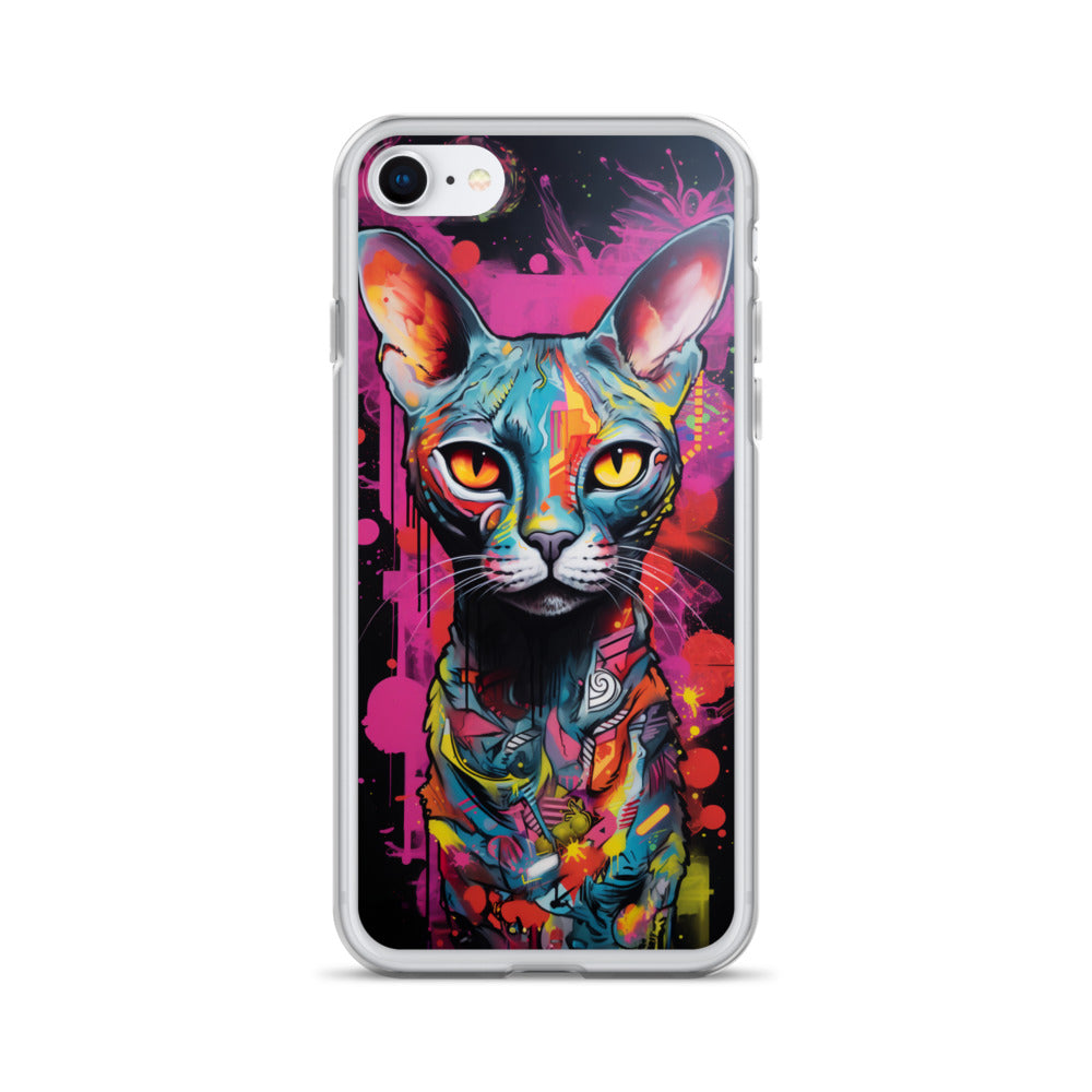 Graffiti Sphynx Cat #2 iPhone Case